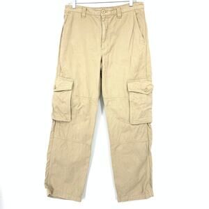 Tna Aritzia Straight Leg Khaki Cargo Pants Womens Size 10 100% Cotton *FLAWS